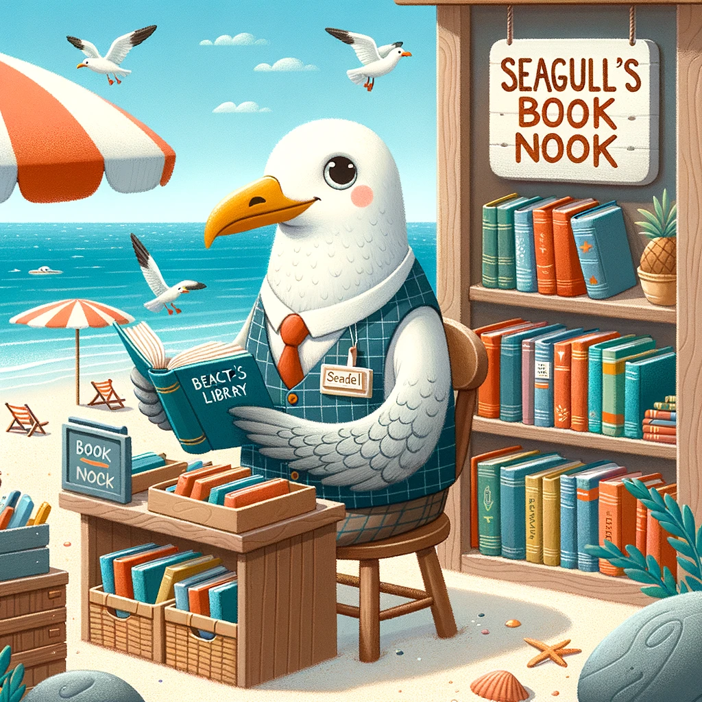 Seagull's Book Nook - Seagull Pun