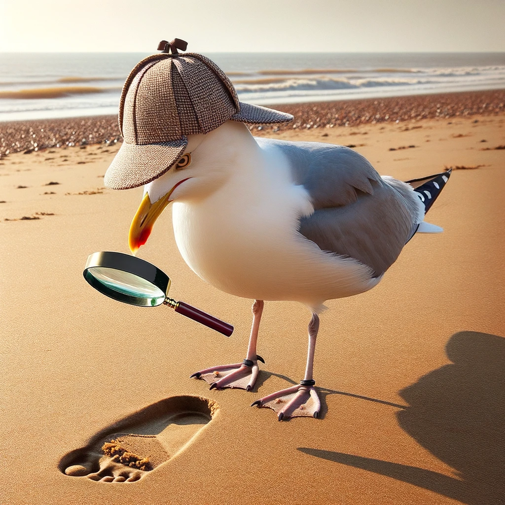Sherlock Seagull on the case! - Seagull Pun