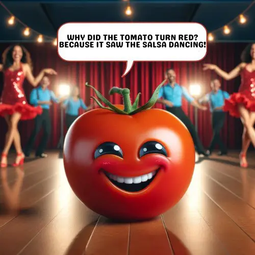 why did the tomato turn red? because it saw the salsa dancing - Salsa Jokes