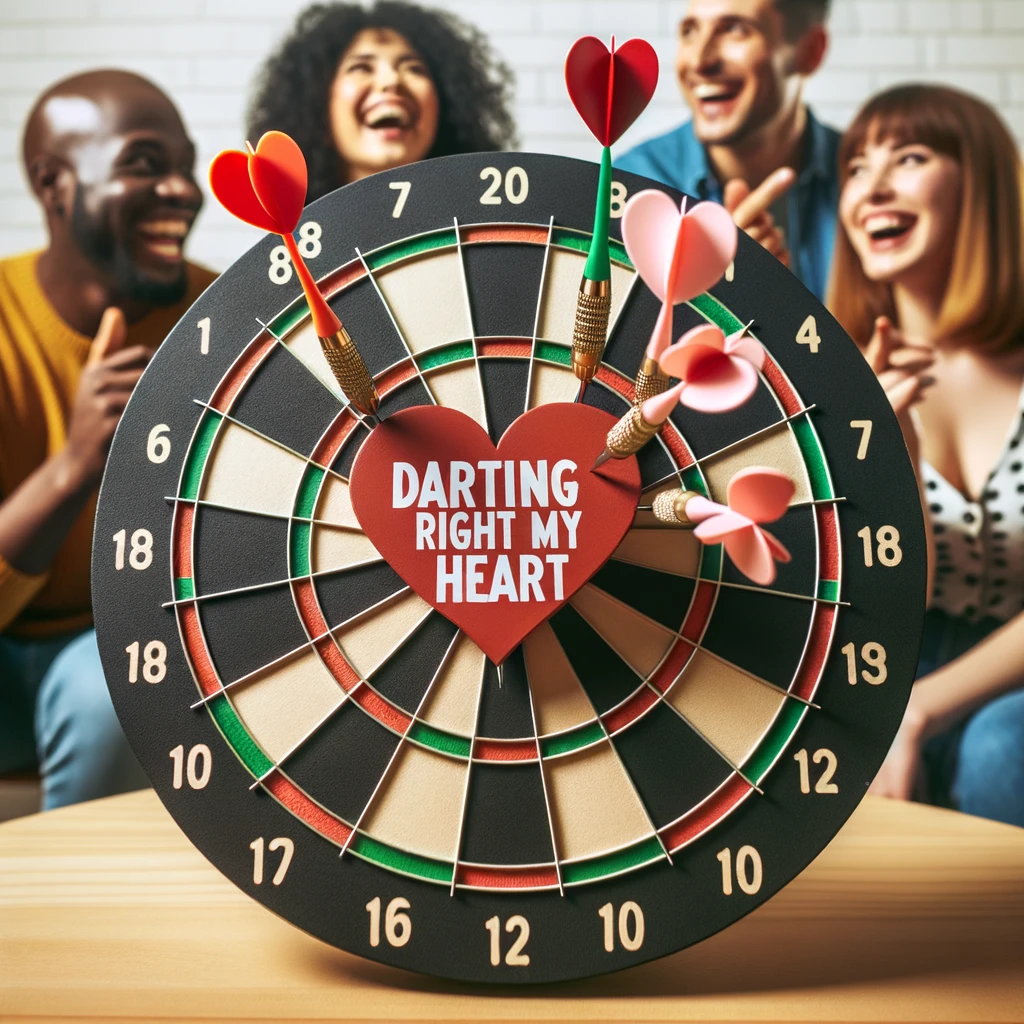 Darting right to my heart - Darts Pun