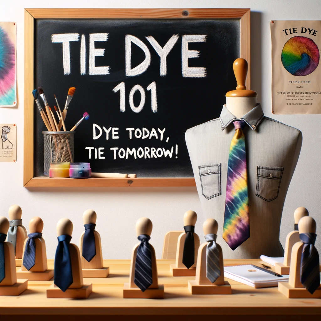 Dye today, Tie tomorrow! - Tie Dye Pun