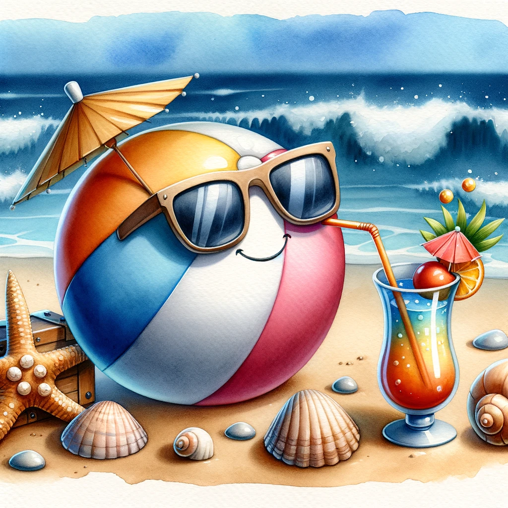 I love playing with the beach ball - Ball Pun