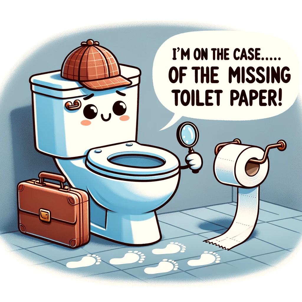 I'm on the case of the missing toilet paper! - Toilet Pun