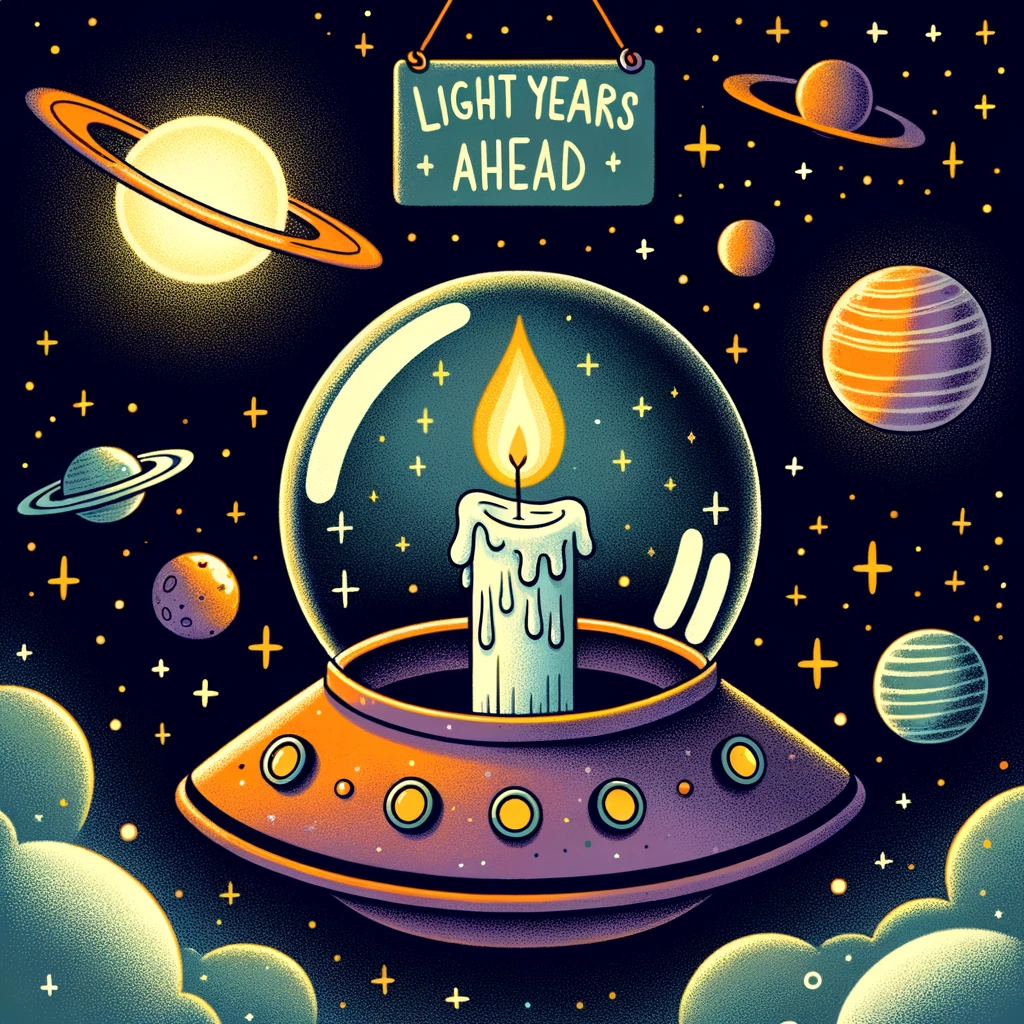Light years ahead - Candle Pun