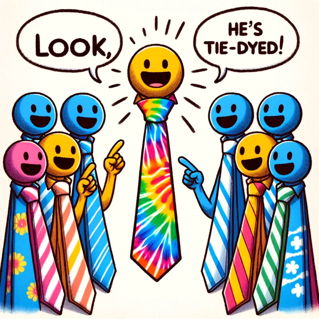 Look, he's tie-dyed! - Tie Dye Pun