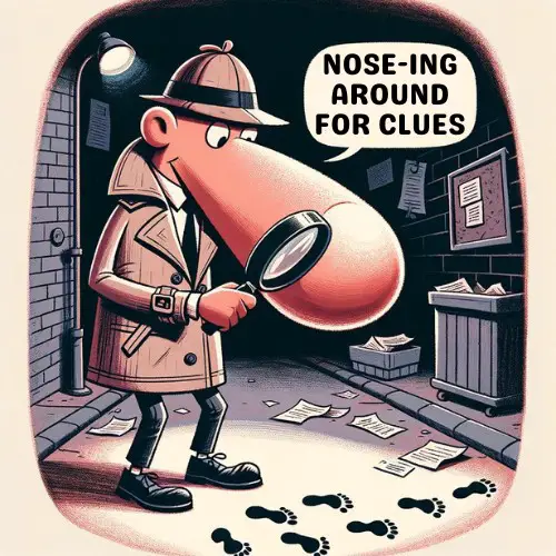 Nose-ing around for clues - Nose pun