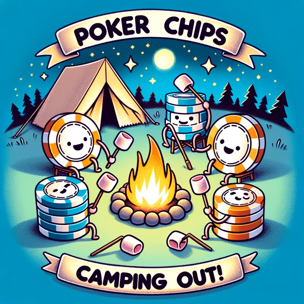 Poker Chips Camping Out! - Poker Pun