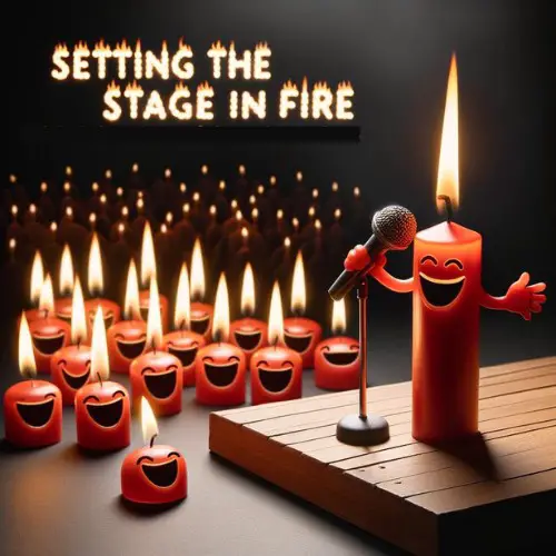 Setting the stage on fire - Candle Pun