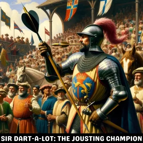Sir Dart-a-lot- The Jousting Champion - Darts Pun