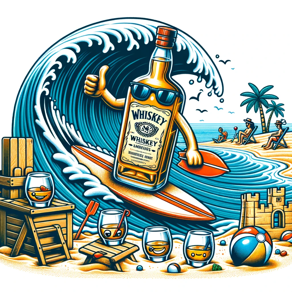 Whiskey Waves- Surf's Up! - Whiskey Pun