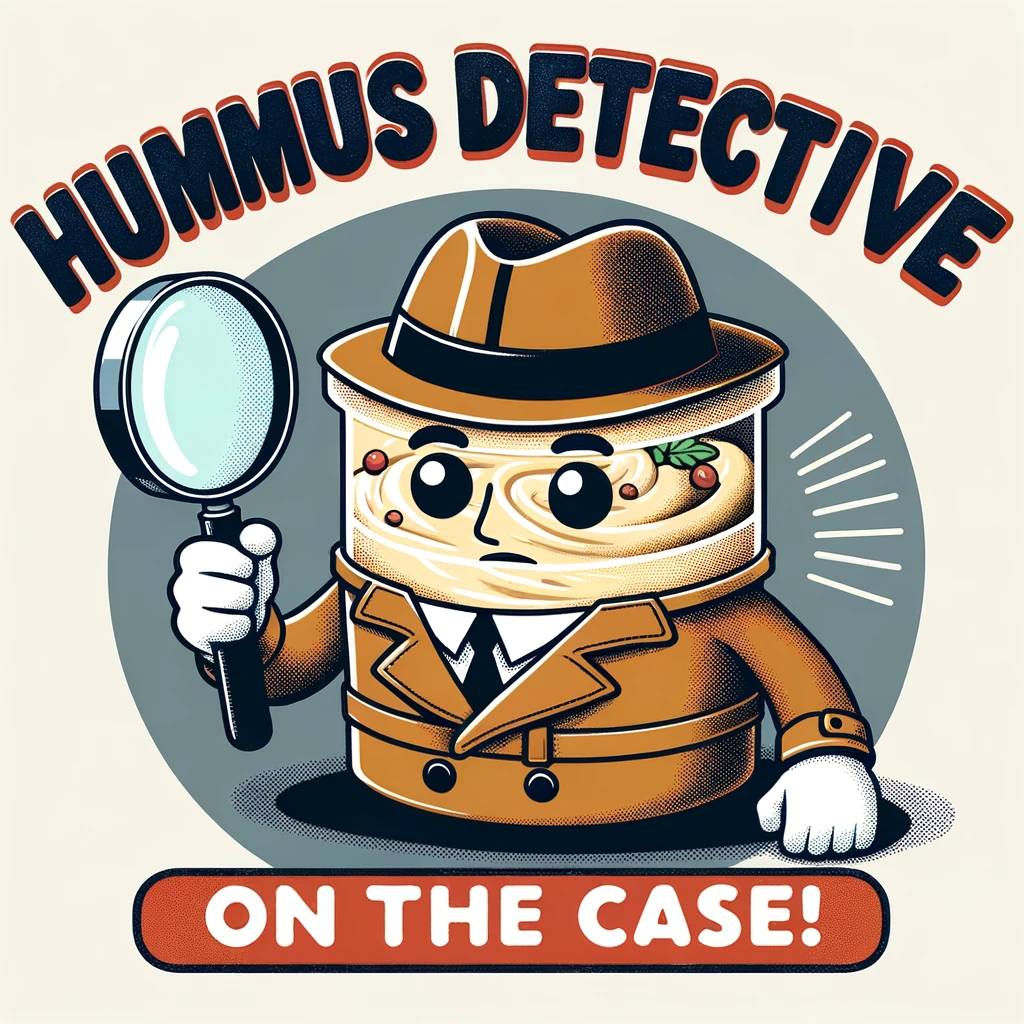 hummus detective on the case - Hummus Pun