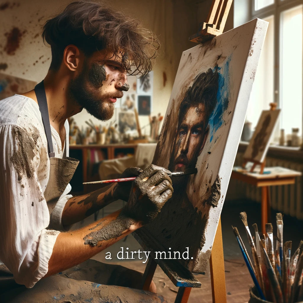 A Dirty Mind Creates Masterpieces from Mud- Dirt Pun