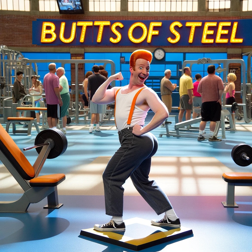 Butts of Steel- The Gym's Most Iron-ic View - Butt Pun