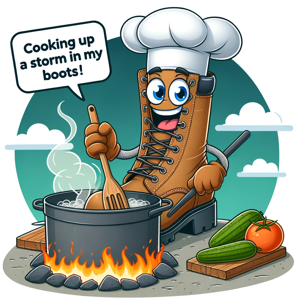 Cooking up a storm in my boots - Shoe Pun