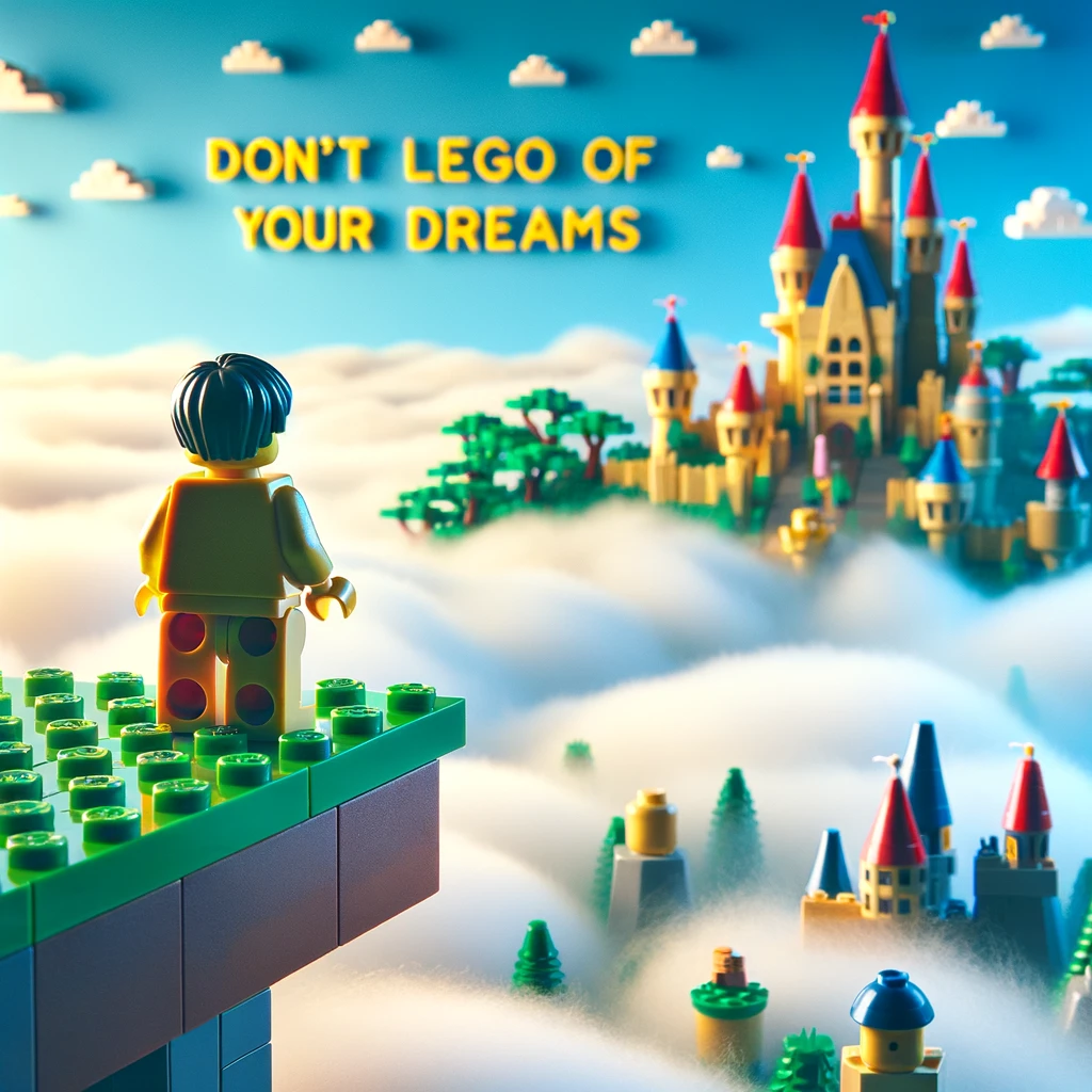 Don't Lego of your dreams- Lego Pun