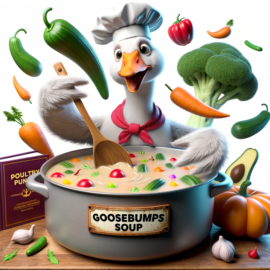 Goose-bump soup - Goose Pun