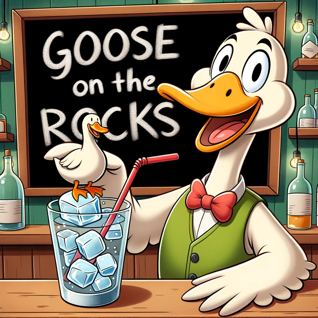 Goose on the rocks - Goose Pun