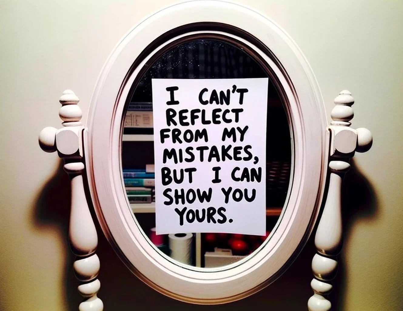 I can’t reflect from my mistakes, but I can show you yours - Mirror Pun