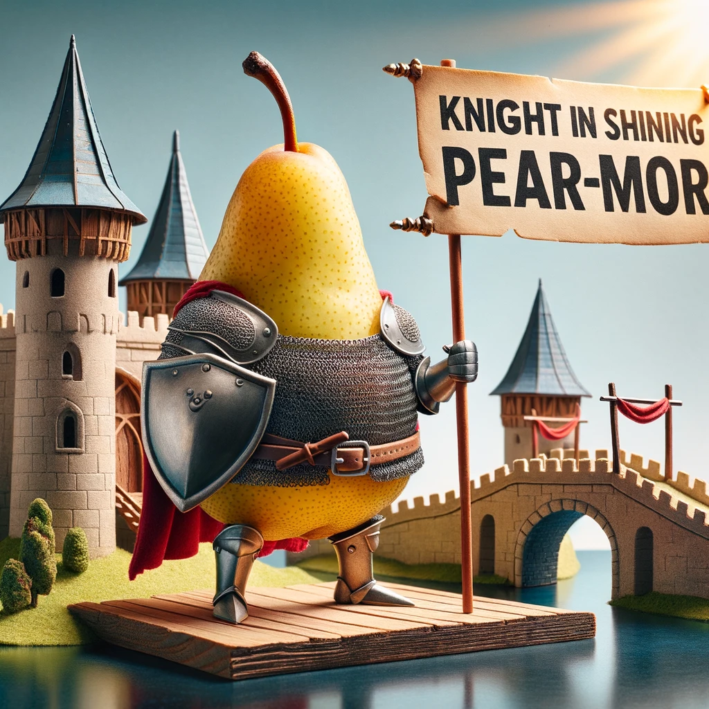 Knight in Shining Pear-mor - Pear Pun
