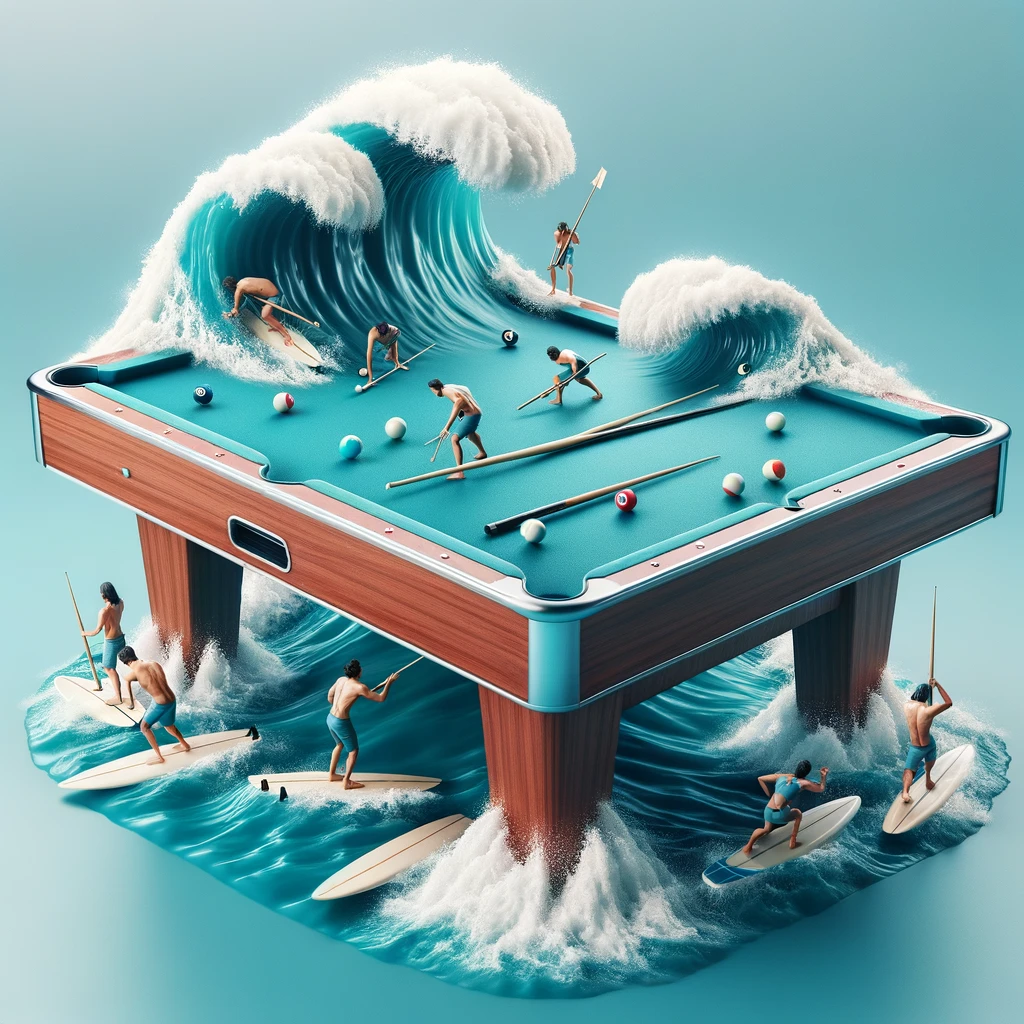 Making waves with every shot- Pool Table Pun