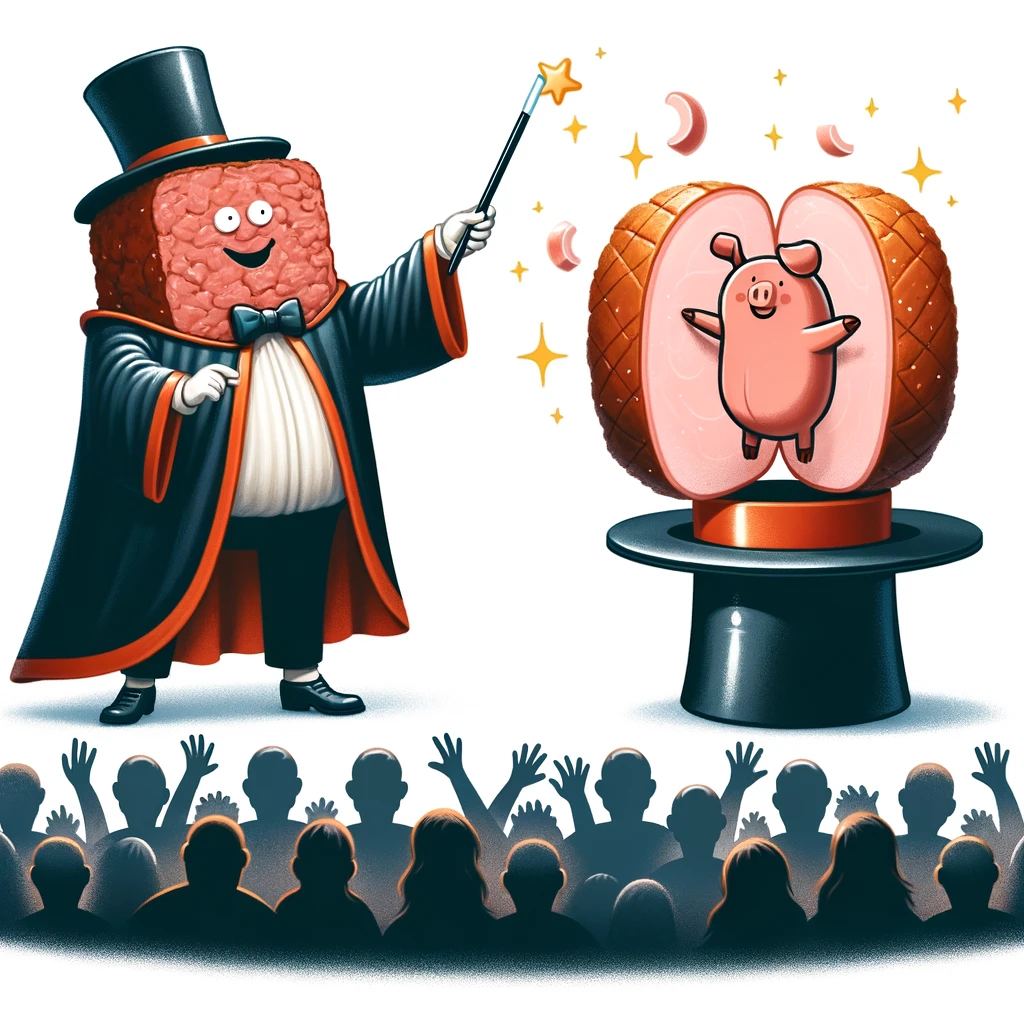 Meatloaf Magician Pulls Ham, Not Rabbits- Meatloaf Pun