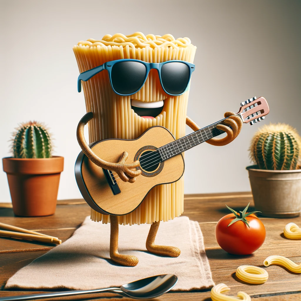 Noodling around with my guitar, Strumming up some tunes!- Noodle Pun