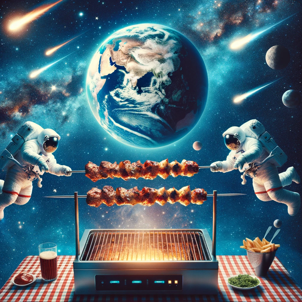 Space party planning? Planet with kebabs - Kebab Pun