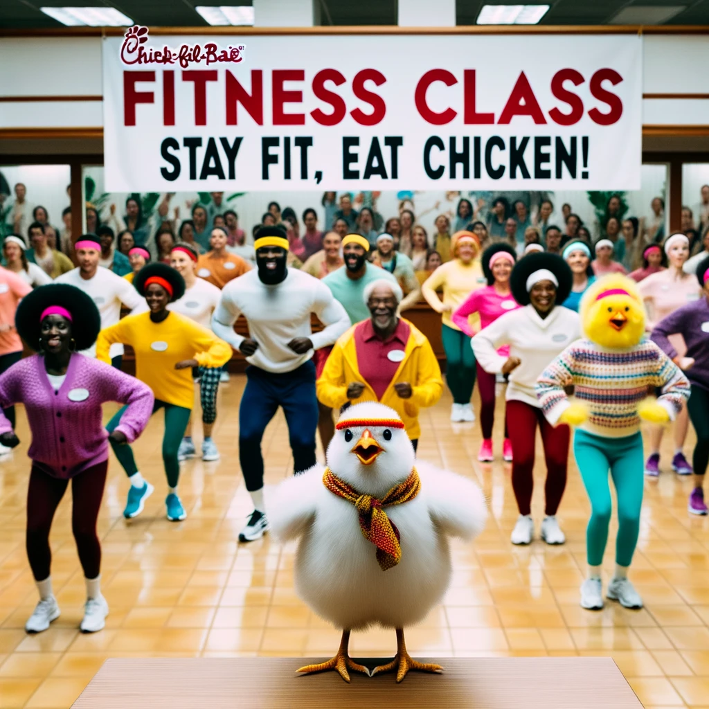 Stay fit, eat chicken - Chick-Fil-A Pun