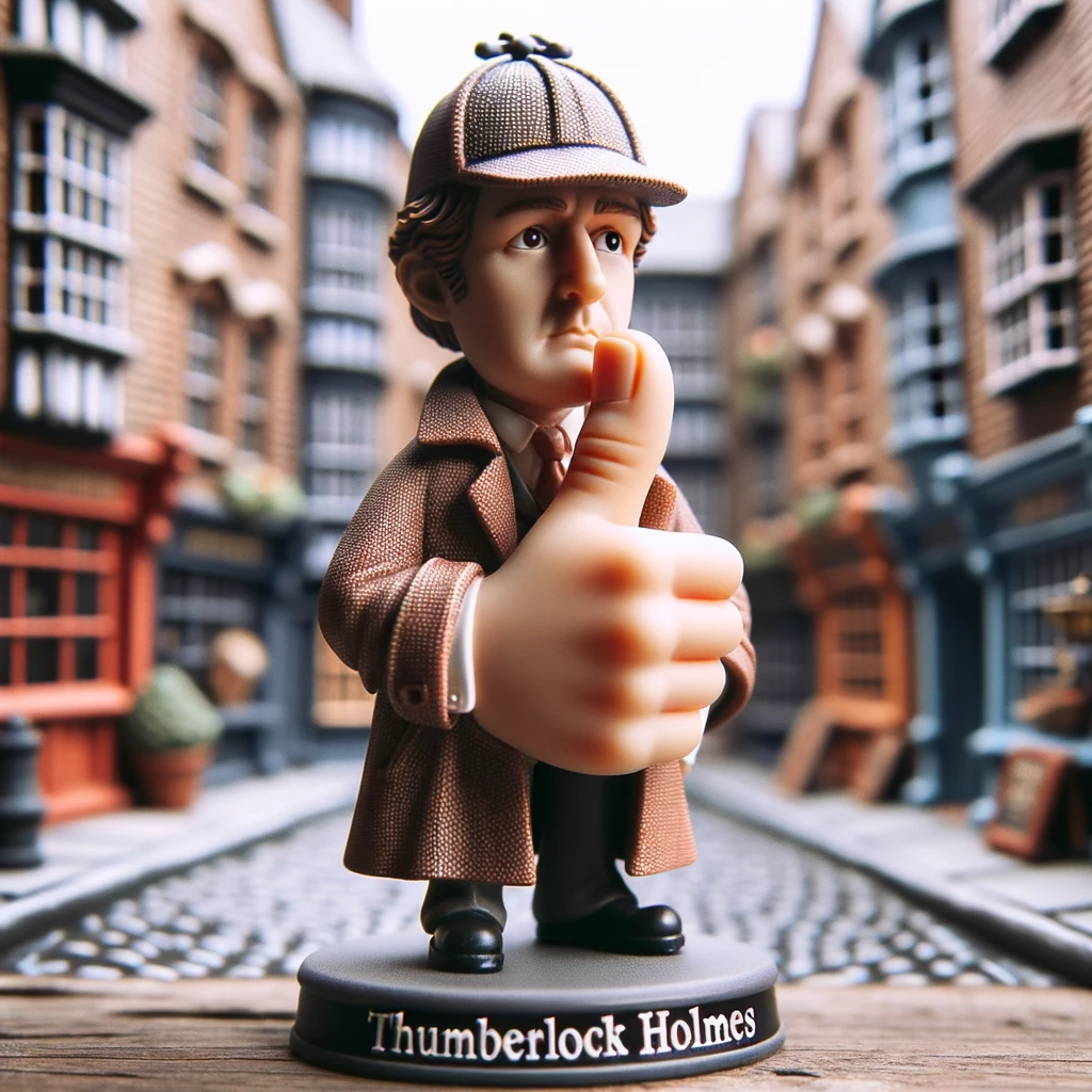 That detective is Thumb-erlock Holmes! - Thumb Pun