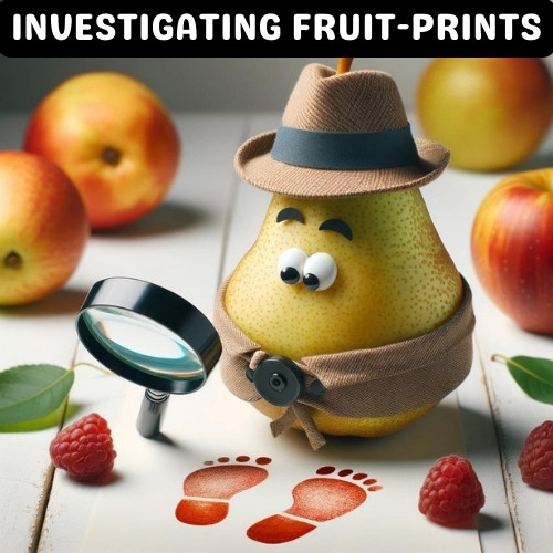 investigating fruit-prints - Pear Pun