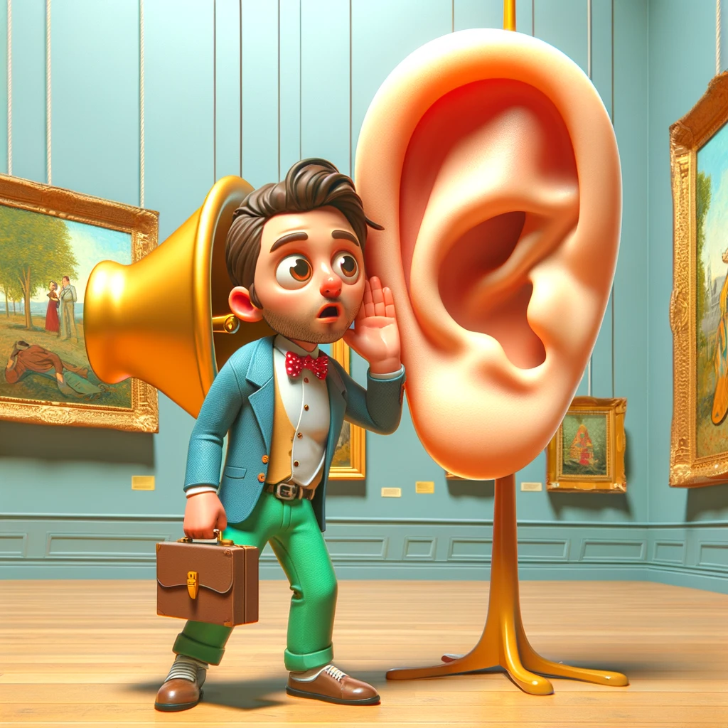 A Van Gogh admirer getting an earful.- Ear Pun