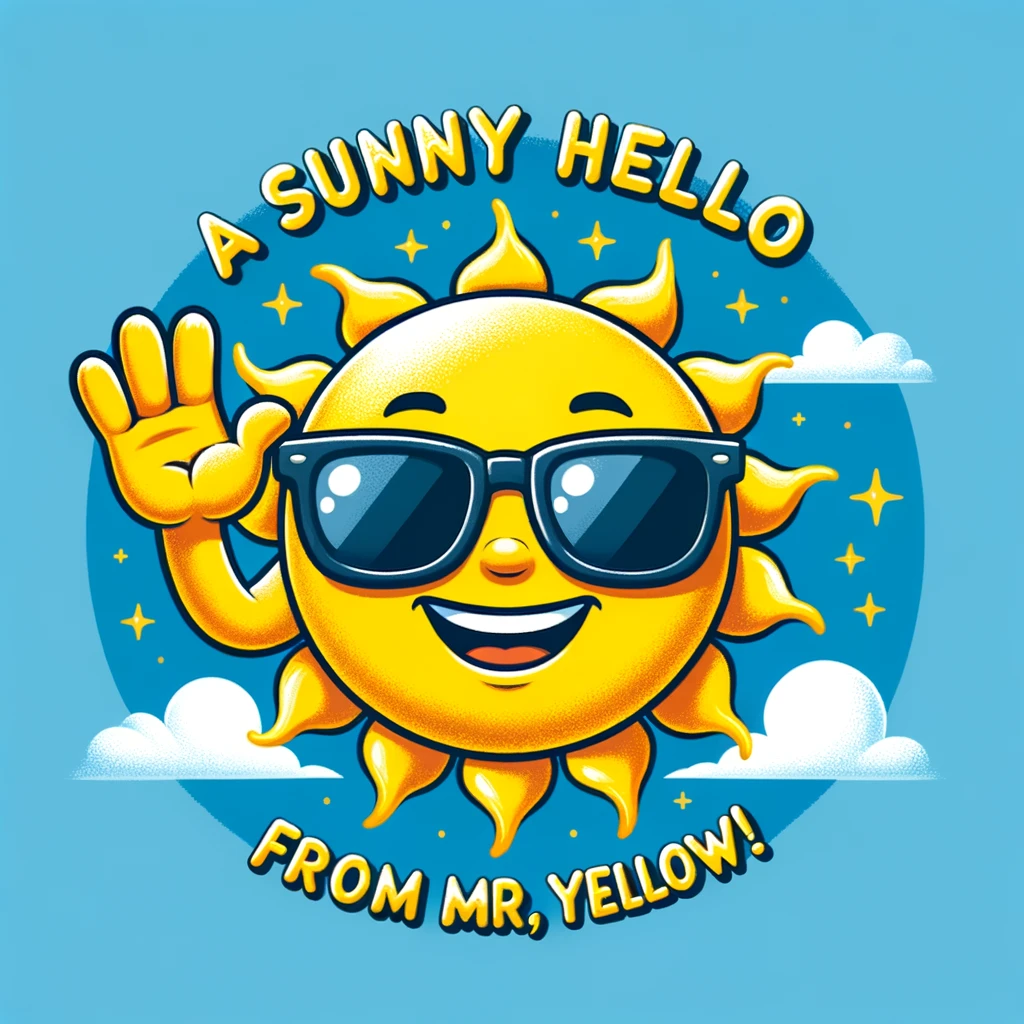A sunny hello from Mr. Yellow!- Yellow Pun