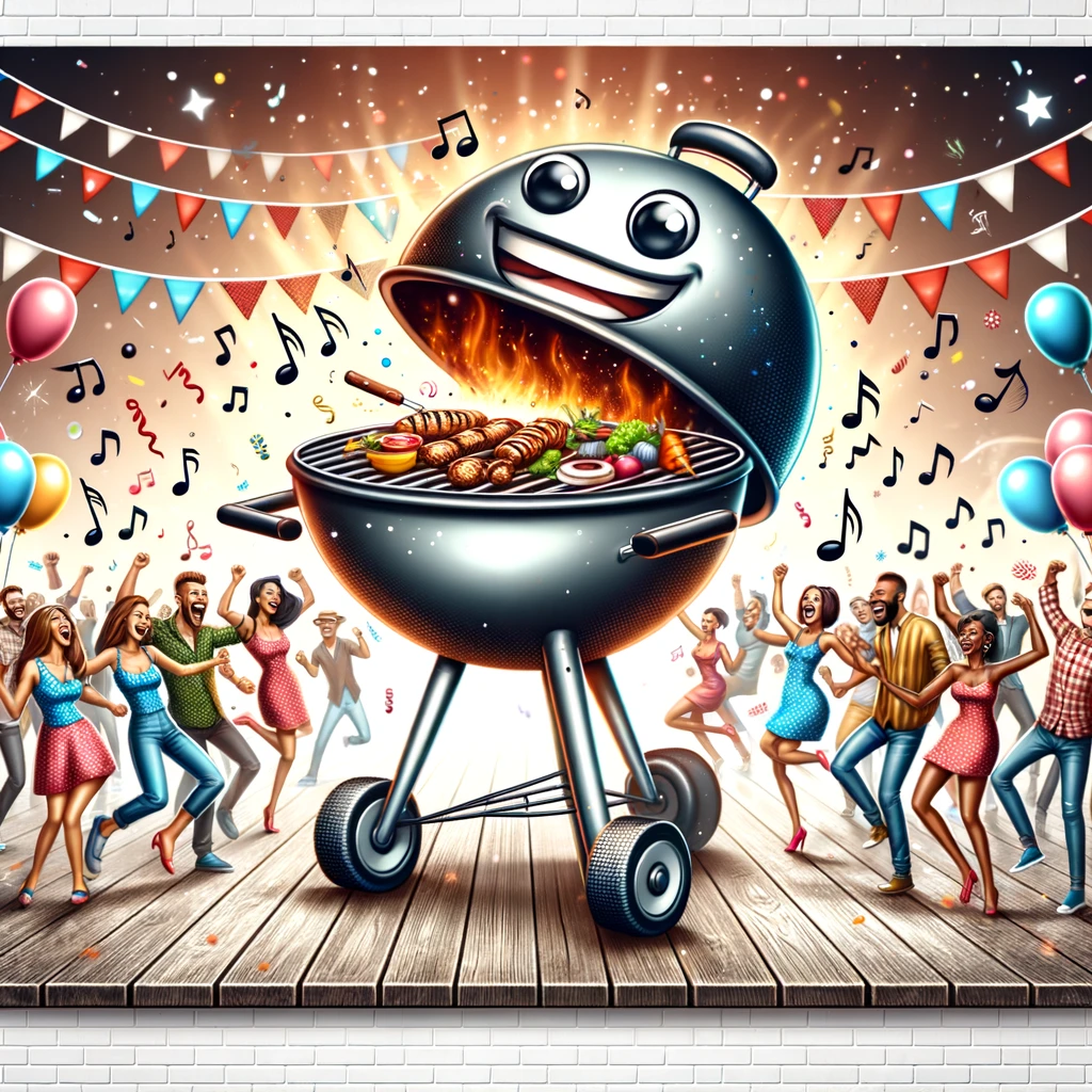Ain't no party like a BBQ party cause a BBQ party don't stop sizzling - BBQ Pun