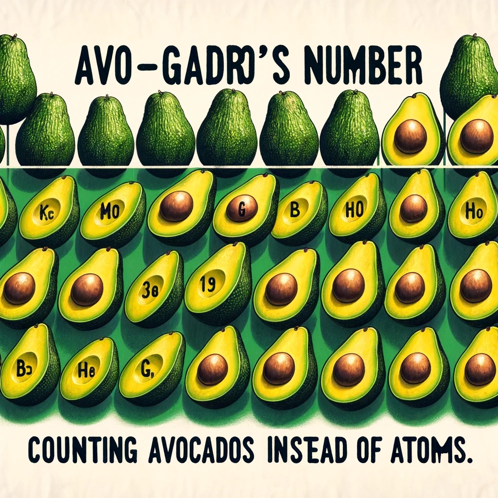 Avo-gadro's Number- Counting Avocados Instead of Atoms- Avocado Pun