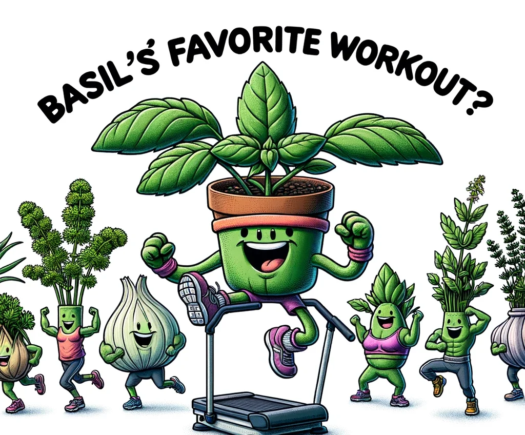 Basil's favorite workout? Herb-aerobics!- Basil Pun
