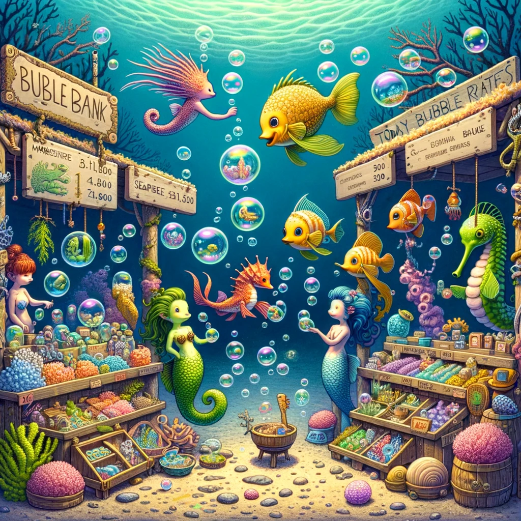 Bubbles are the preferred currency in underwater kingdoms - Bubble Pun