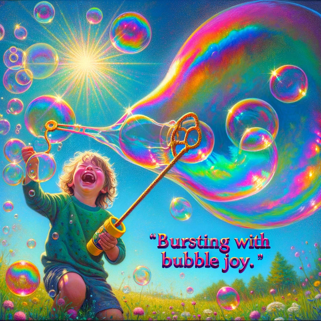Bursting with bubble joy - Bubble Pun