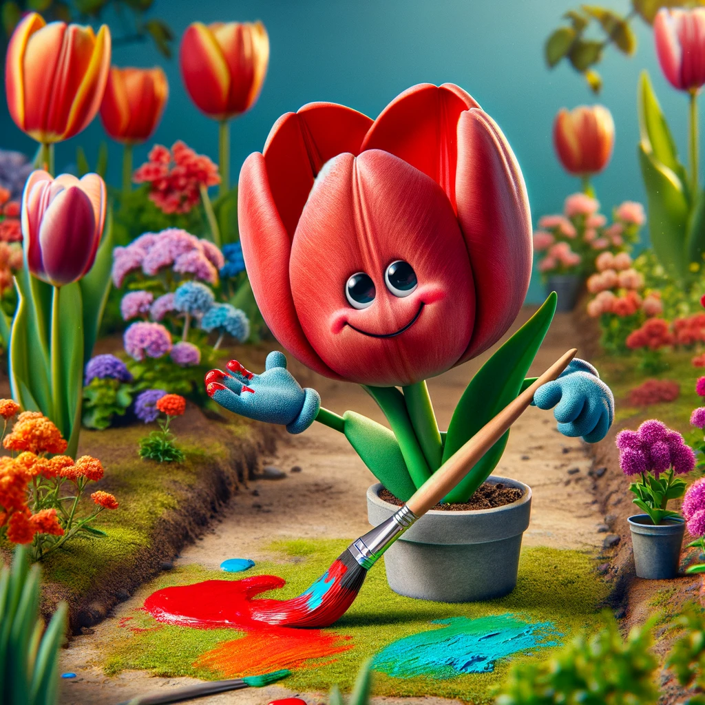 Caught a tulip red-handed, it was painting the garden!- Tulip Pun