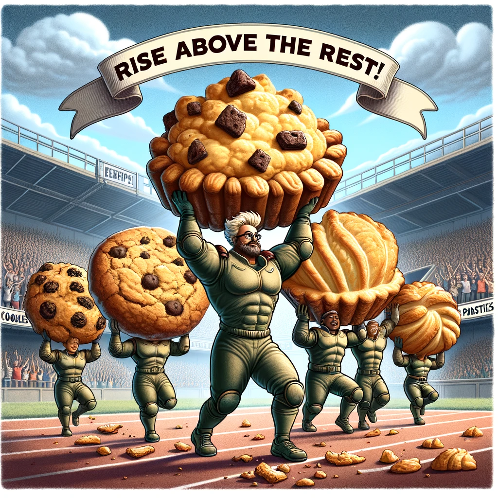 Cookies crumble, pastries puff—rise above the rest!- Pastry Pun