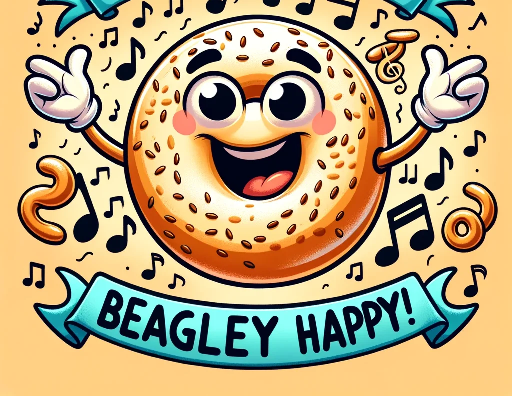 Doughn't worry, beagley happy!- Bagel Pun