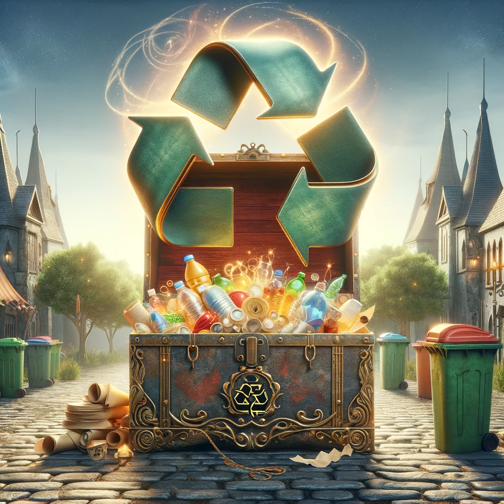 Every trash can is a treasure chest waiting to be recycled - Trash Pun