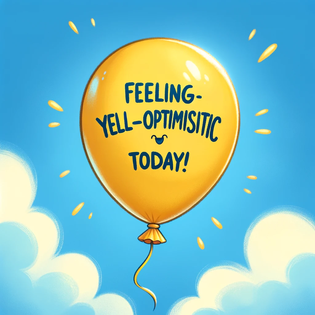 Feeling yell-optimistic today!- Yellow Pun