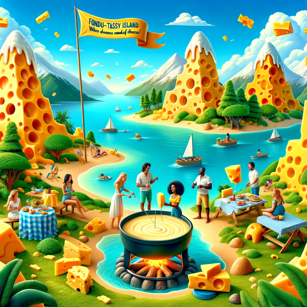 Fondue-tasy Island- Where Dreams Are Made of Cheese! - Fondue Pun