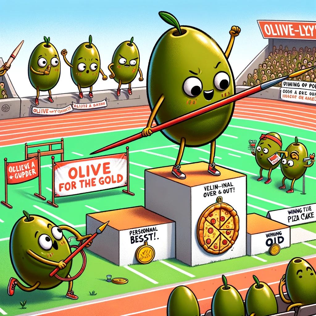Going for the gold in the Olive-lympics - Olive Pun