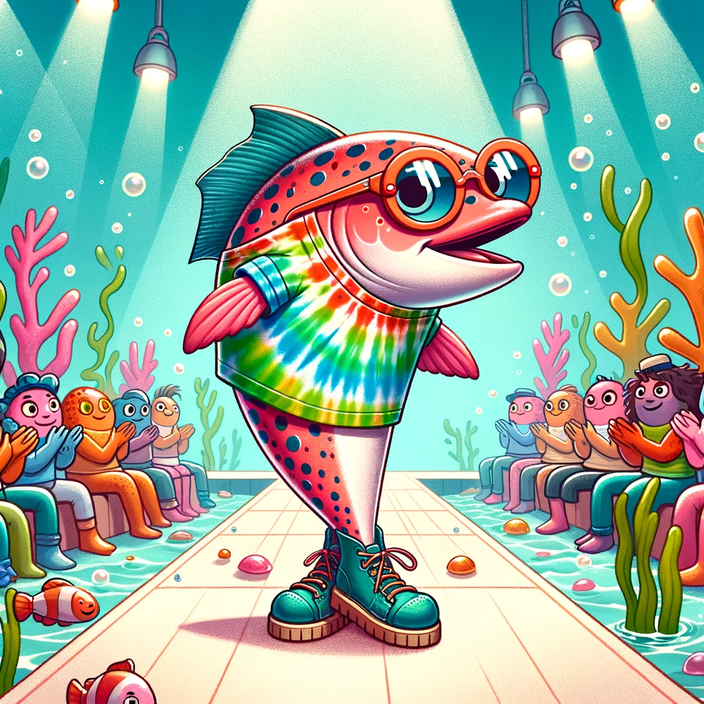I saw a salmon wearing a tie-dye shirt. It was quite fish-ionable - Salmon Pun