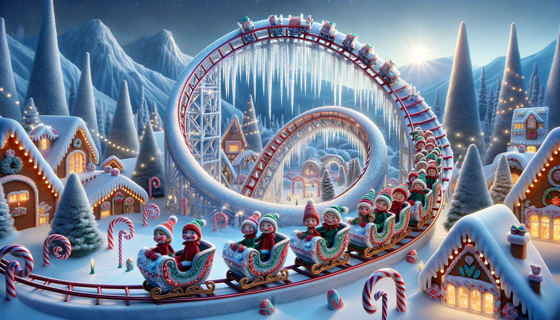 In the winter wonderland, Santa's elves call their ride the Snow Coaster - Roller Coaster Pun