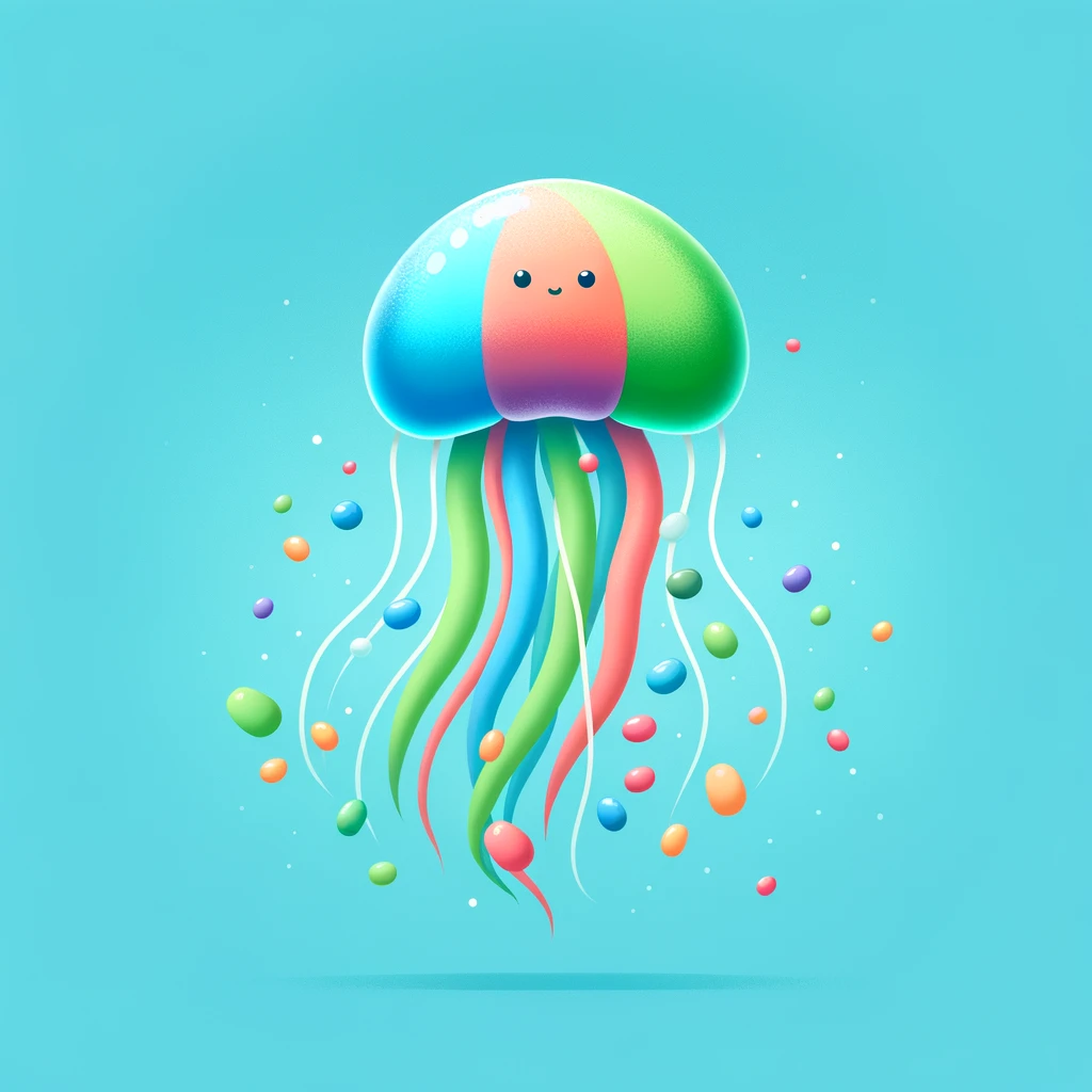 Jellyfish- The sea's wiggly jelly bean.- Jellyfish Pun