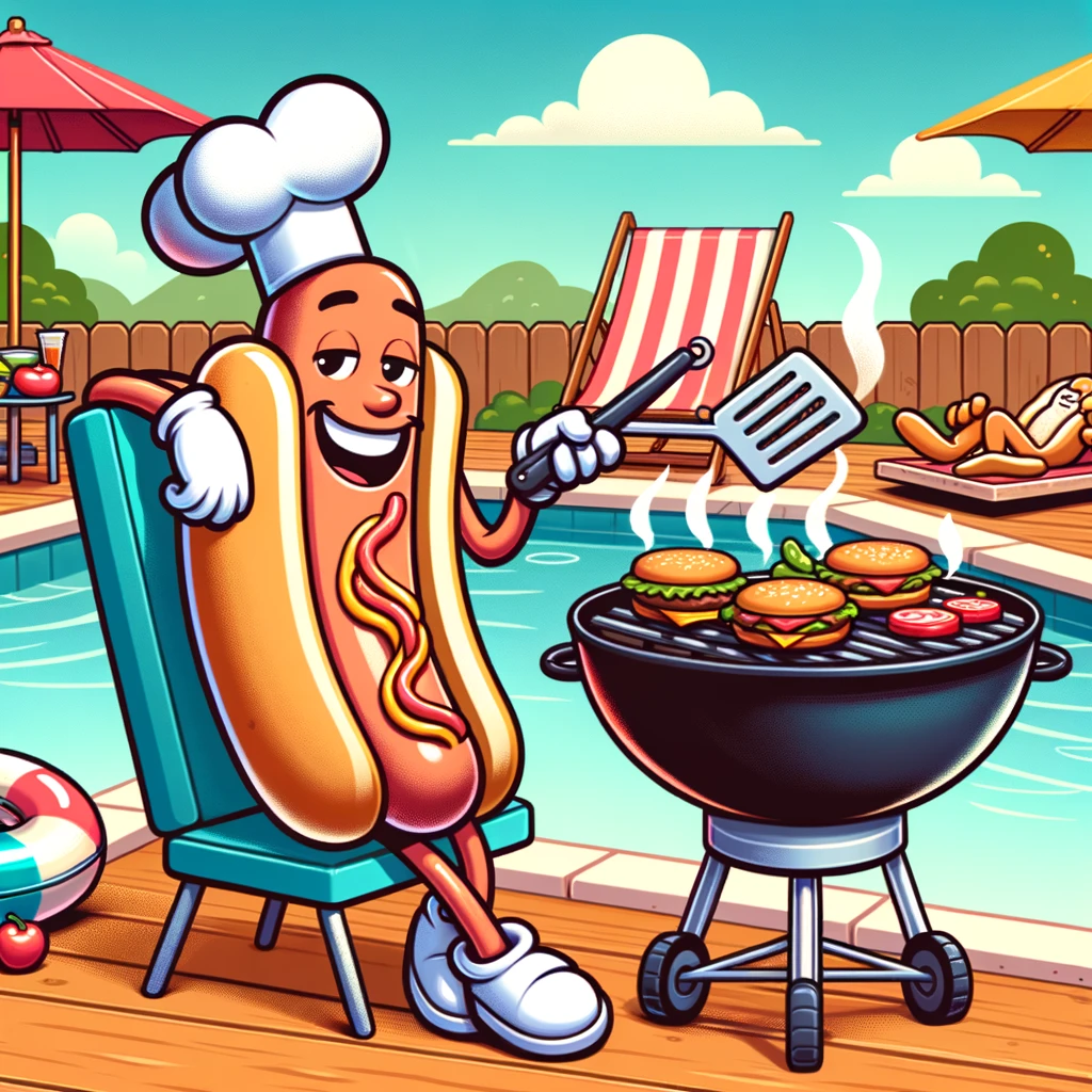 Just grill and chill. - Hot Dog Pun