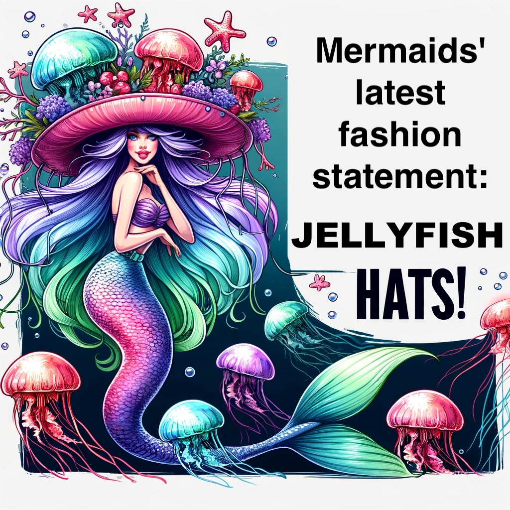 Mermaids' latest fashion statement- jellyfish hats!- Jellyfish Pun