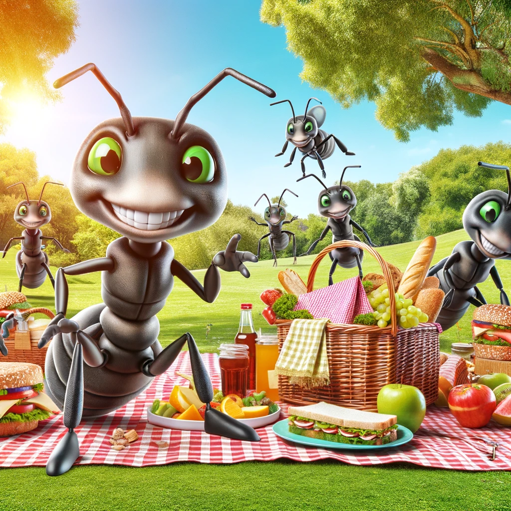 Picnic Panic- When the ants march in!- Picnic Pun